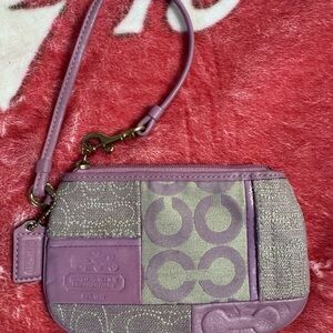 Coach Lavender Patchwork Wristlet
